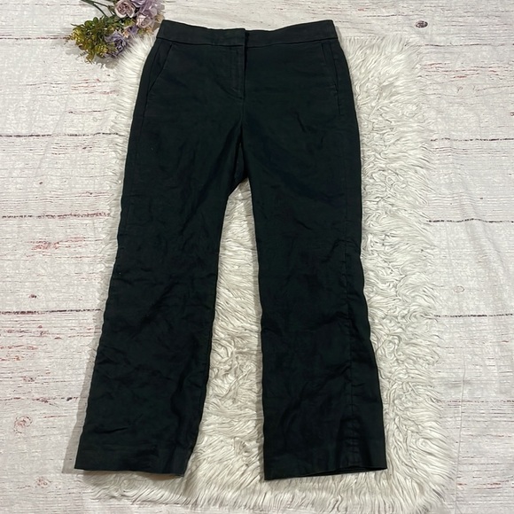 J. Crew Hayden kick crop linen blend black trouser tall fit - Picture 2 of 11